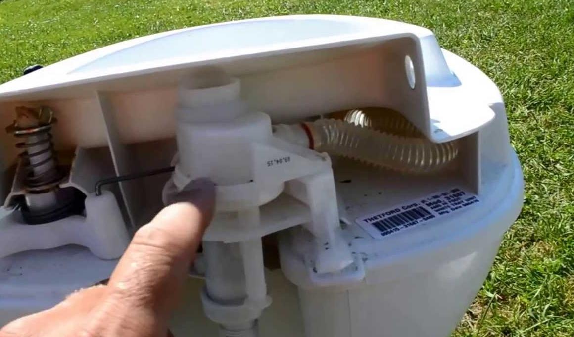 Mobile RV shower repair technician servicing an RV in Port St. Lucie, Florida